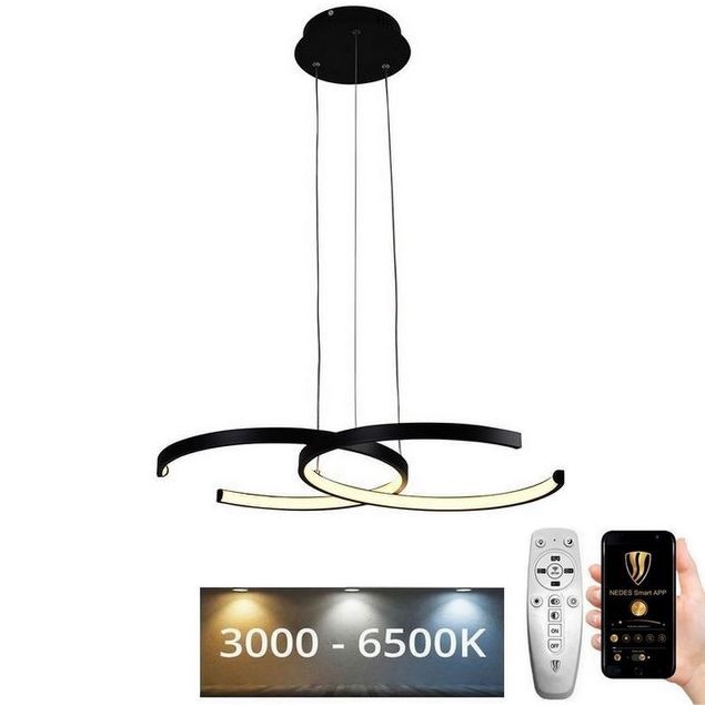 LED Aptumšojama lustra ar auklu LED/50W/230V 3000-6500K + tālvadības pults