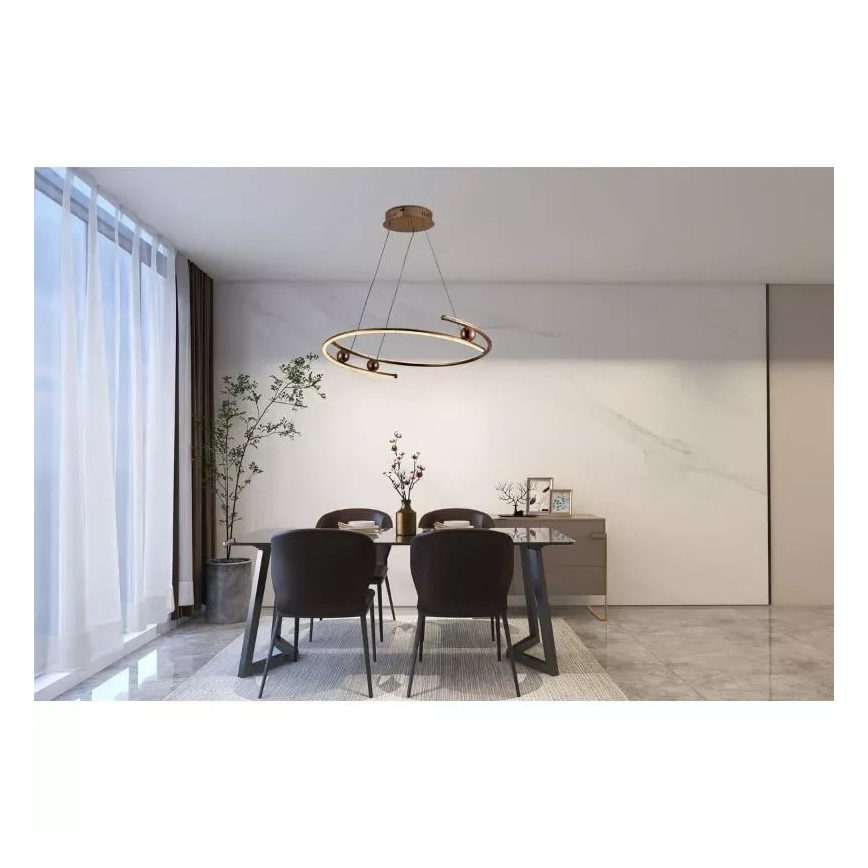 LED Aptumšojama lustra ar auklu LED/50W/230V 3000-6500K + tālvadības pults
