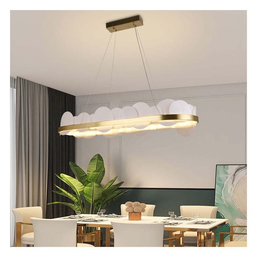 LED Aptumšojama lustra ar auklu LED/50W/230V 3000-6500K zelta + tālvadības pults