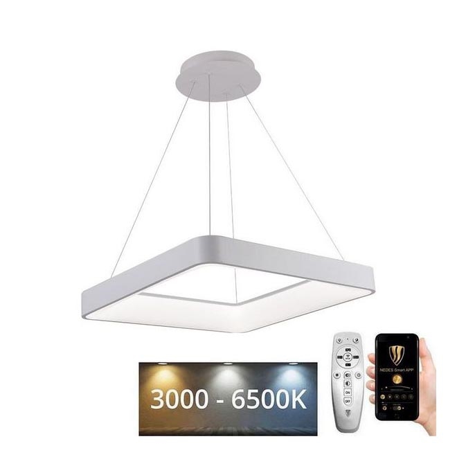 LED Aptumšojama lustra ar auklu LED/55W/230V 3000-6500K balta + tālvadības pults