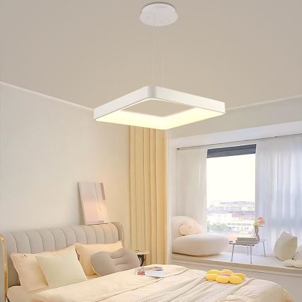 LED Aptumšojama lustra ar auklu LED/55W/230V 3000-6500K balta + tālvadības pults