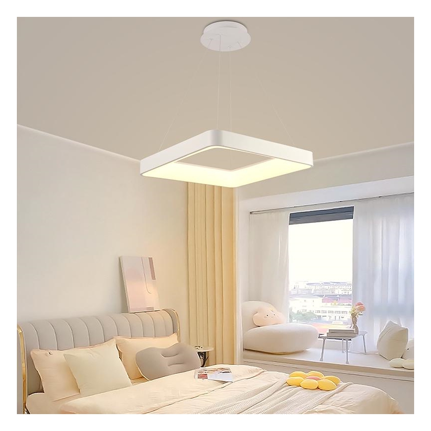 LED Aptumšojama lustra ar auklu LED/55W/230V 3000-6500K balta + tālvadības pults