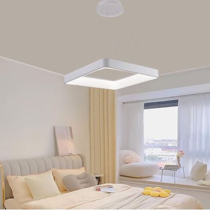LED Aptumšojama lustra ar auklu LED/55W/230V 3000-6500K balta + tālvadības pults