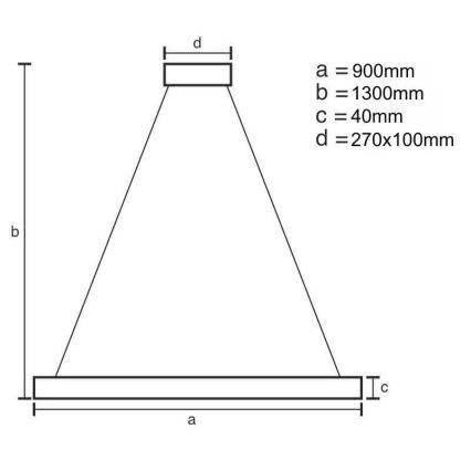 LED Aptumšojama lustra ar auklu LED/55W/230V 3000-6500K + tālvadības pults