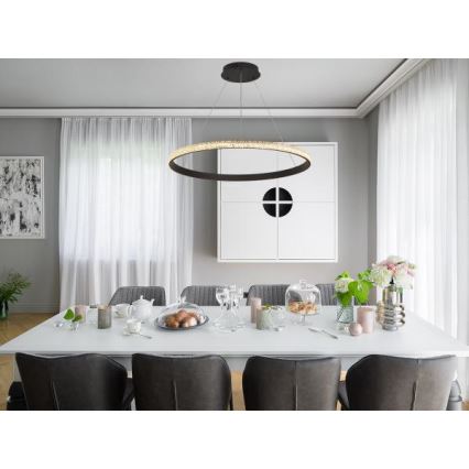 LED Aptumšojama lustra ar auklu LED/55W/230V 3000-6500K d. 80 cm + tālvadības pults