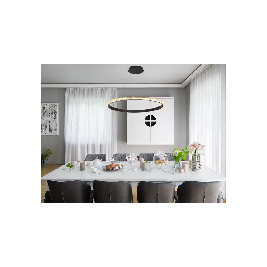 LED Aptumšojama lustra ar auklu LED/55W/230V 3000-6500K d. 80 cm + tālvadības pults