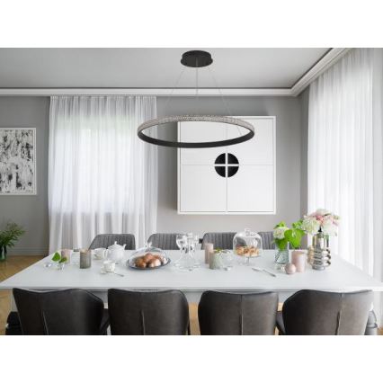 LED Aptumšojama lustra ar auklu LED/55W/230V 3000-6500K d. 80 cm + tālvadības pults
