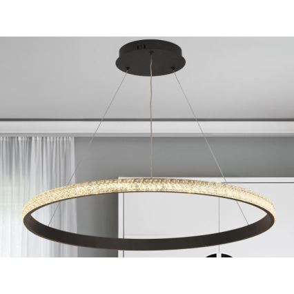 LED Aptumšojama lustra ar auklu LED/55W/230V 3000-6500K d. 80 cm + tālvadības pults