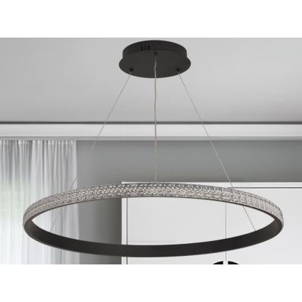 LED Aptumšojama lustra ar auklu LED/55W/230V 3000-6500K d. 80 cm + tālvadības pults