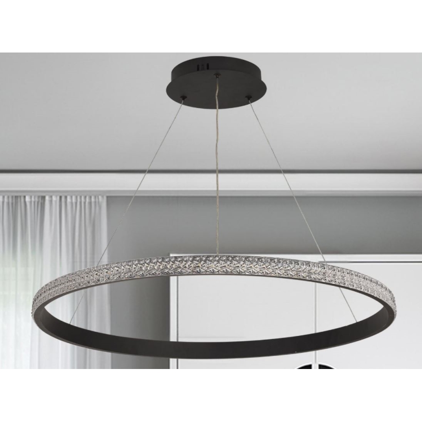 LED Aptumšojama lustra ar auklu LED/55W/230V 3000-6500K d. 80 cm + tālvadības pults