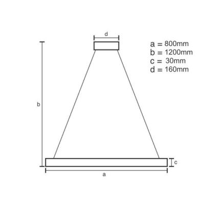 LED Aptumšojama lustra ar auklu LED/55W/230V 3000-6500K d. 80 cm + tālvadības pults