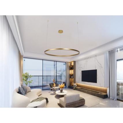 LED Aptumšojama lustra ar auklu LED/55W/230V 3000-6500K + tālvadības pults