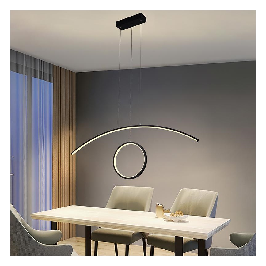 LED Aptumšojama lustra ar auklu LED/55W/230V 3000-6500K + tālvadības pults