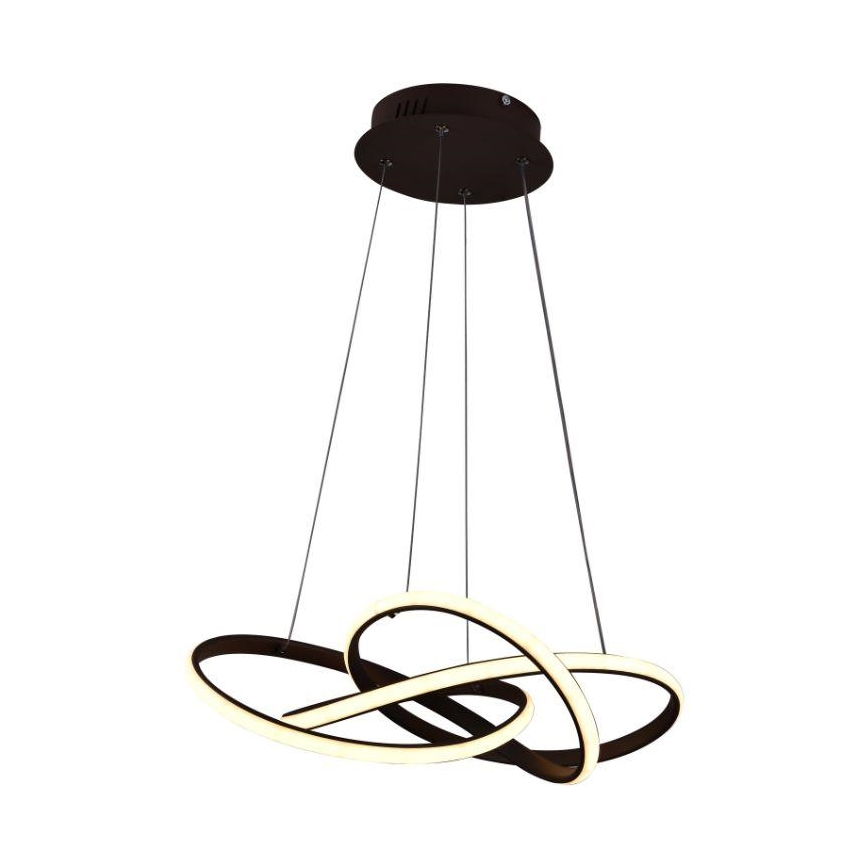 LED Aptumšojama lustra ar auklu LED/65W/230V 3000-6500K brūna + tālvadības pults