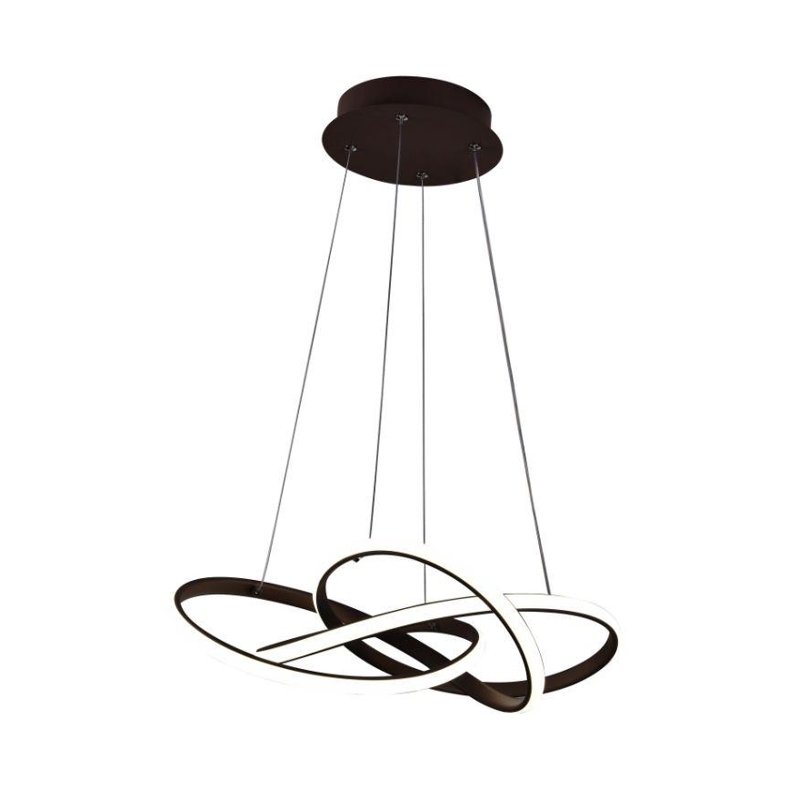 LED Aptumšojama lustra ar auklu LED/65W/230V 3000-6500K brūna + tālvadības pults
