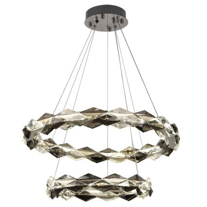 LED Aptumšojama kristāla lustra ar auklu LED/65W/230V 3000-6500K spīdīgi hromēts + tālvadības pults