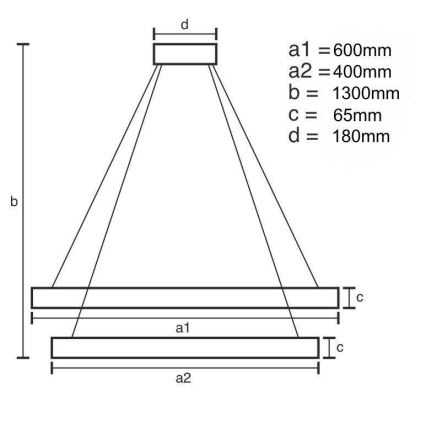 LED Aptumšojama kristāla lustra ar auklu LED/65W/230V 3000-6500K hroms + tālvadības pults