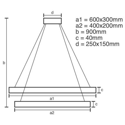 LED Aptumšojama lustra ar auklu LED/65W/230V 3000-6500K + tālvadības pults