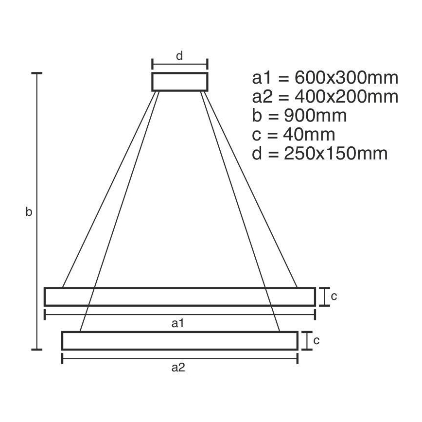 LED Aptumšojama lustra ar auklu LED/65W/230V 3000-6500K + tālvadības pults