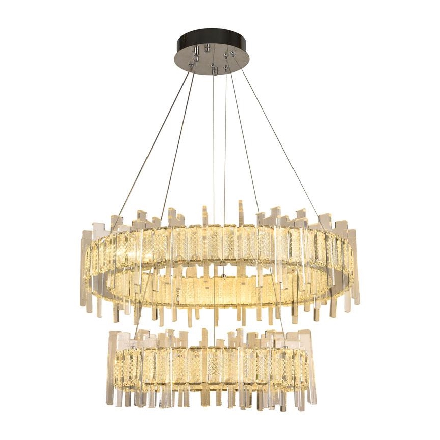 LED Aptumšojama kristāla lustra ar auklu LED/65W/230V 3000-6500K + tālvadības pults