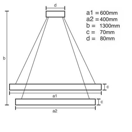 LED Aptumšojama kristāla lustra ar auklu LED/65W/230V 3000-6500K + tālvadības pults