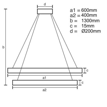 LED Aptumšojama lustra ar auklu LED/65W/230V 3000-6500K + tālvadības pults