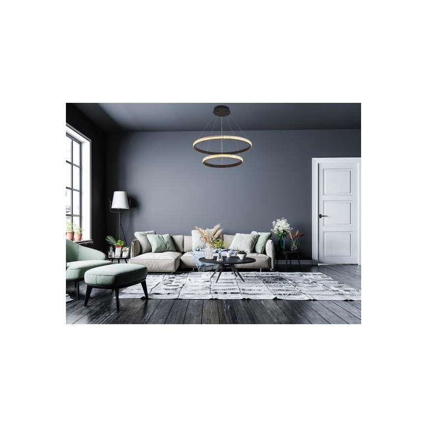 LED Aptumšojama lustra ar auklu LED/65W/230V 3000-6500K d. 60 cm + tālvadības pults
