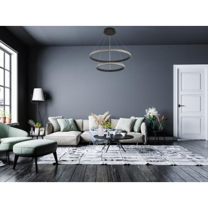 LED Aptumšojama lustra ar auklu LED/65W/230V 3000-6500K d. 60 cm + tālvadības pults