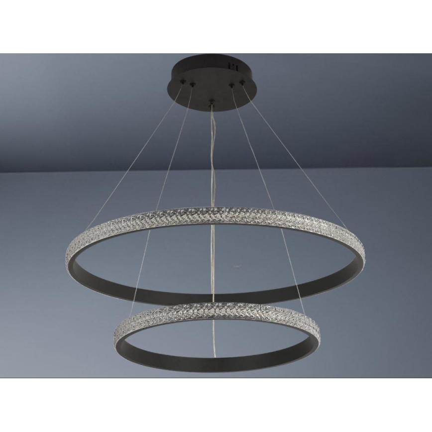 LED Aptumšojama lustra ar auklu LED/65W/230V 3000-6500K d. 60 cm + tālvadības pults