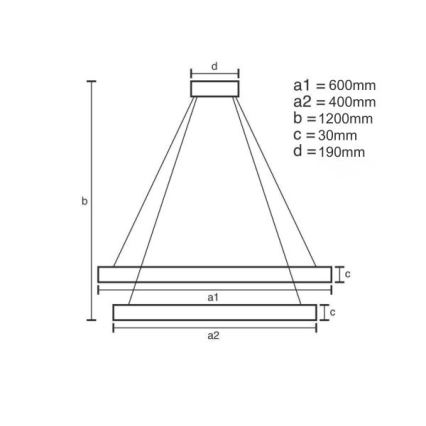 LED Aptumšojama lustra ar auklu LED/65W/230V 3000-6500K d. 60 cm + tālvadības pults