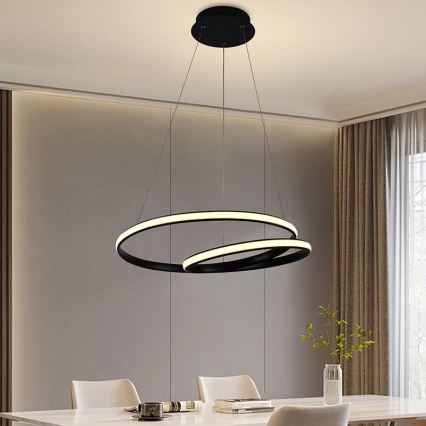 LED Aptumšojama lustra ar auklu LED/65W/230V 3000-6500K d. 56 cm + tālvadības pults
