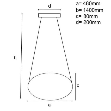 LED Aptumšojama lustra ar auklu LED/65W/230V 3000-6500K d. 48 cm zelta + tālvadības pults