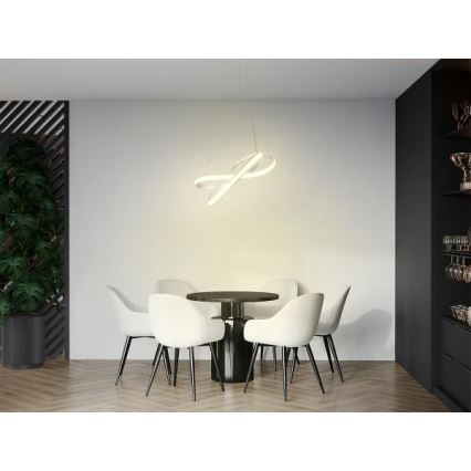 LED Aptumšojama lustra ar auklu LED/70W/230V 3000-6500K d. 55 cm balta + tālvadības pults