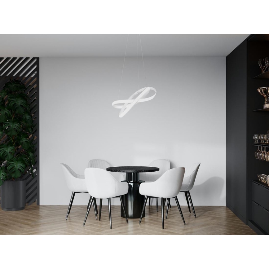LED Aptumšojama lustra ar auklu LED/70W/230V 3000-6500K d. 55 cm balta + tālvadības pults