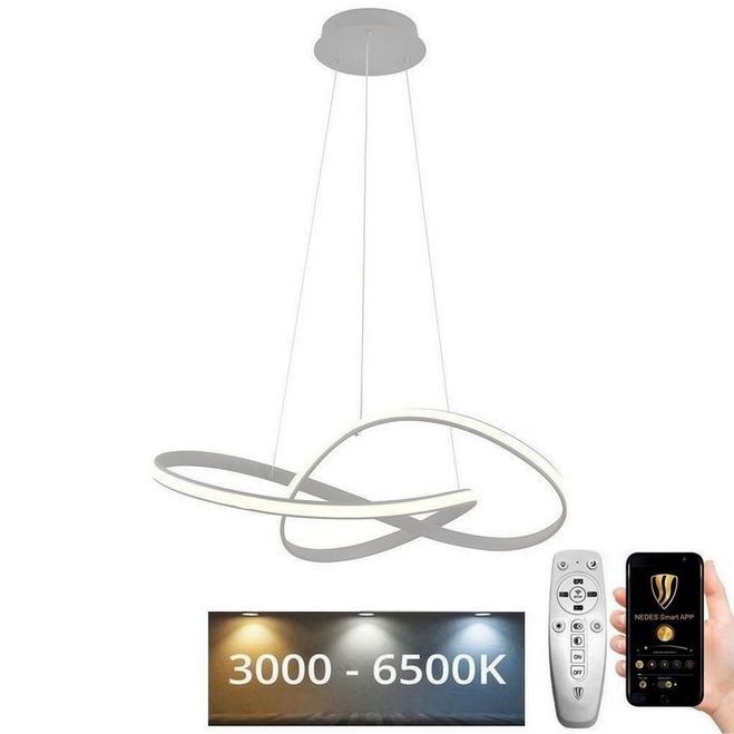 LED Aptumšojama lustra ar auklu LED/70W/230V 3000-6500K d. 55 cm + tālvadības pults