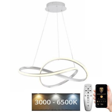 LED Aptumšojama lustra ar auklu LED/70W/230V 3000-6500K d. 60 cm balta + tālvadības pults