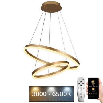 LED Aptumšojama lustra ar auklu LED/70W/230V 3000-6500K d. 60 cm + tālvadības pults
