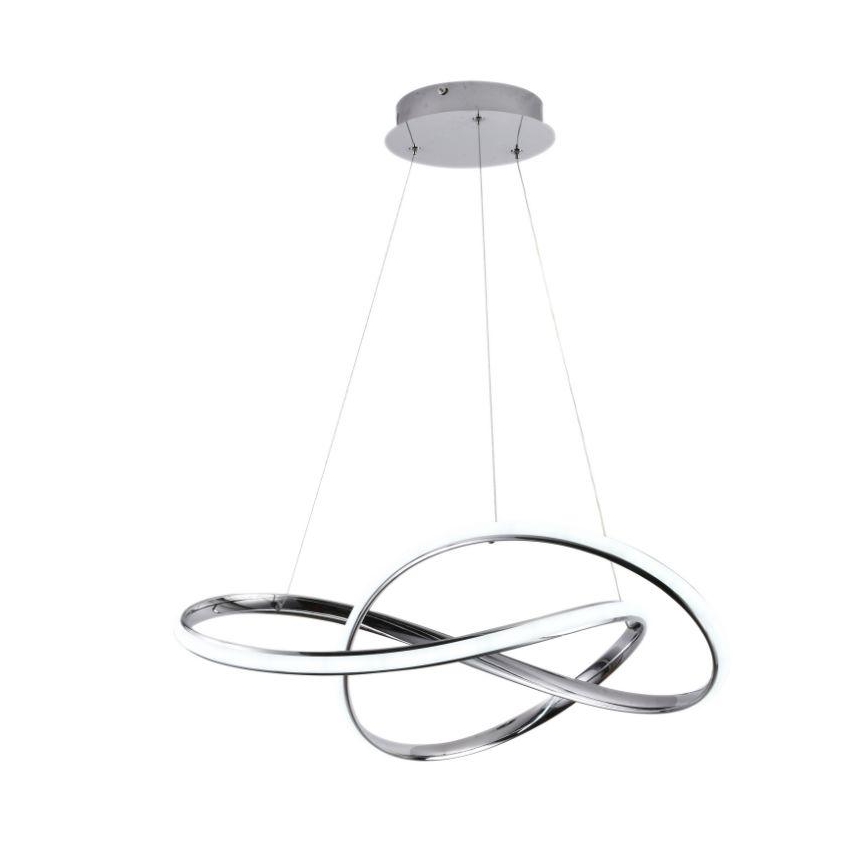 LED Aptumšojama lustra ar auklu LED/70W/230V 3000-6500K d. 60 cm spīdīgi hromēts + tālvadības pults