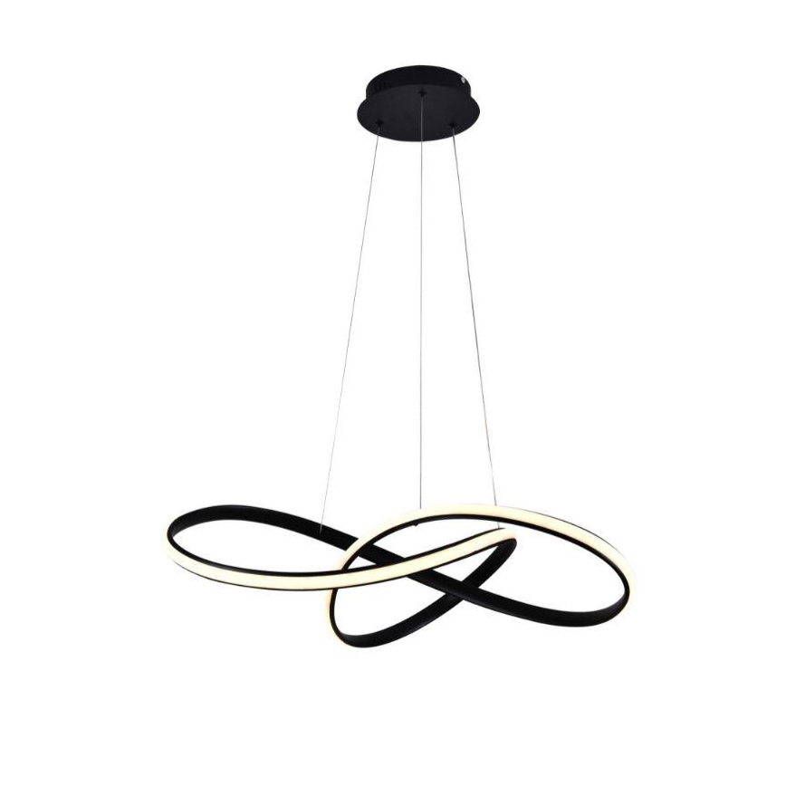 LED Aptumšojama lustra ar auklu LED/70W/230V 3000-6500K d. 60 cm melna + tālvadības pults