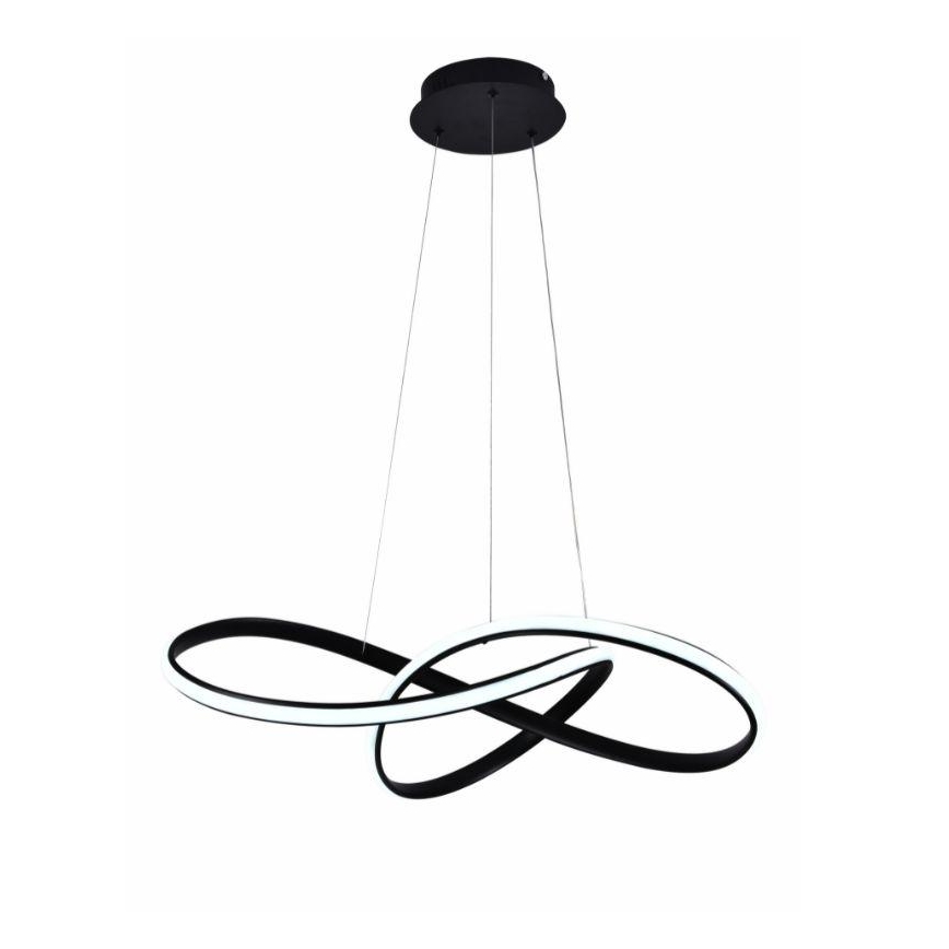 LED Aptumšojama lustra ar auklu LED/70W/230V 3000-6500K d. 60 cm melna + tālvadības pults
