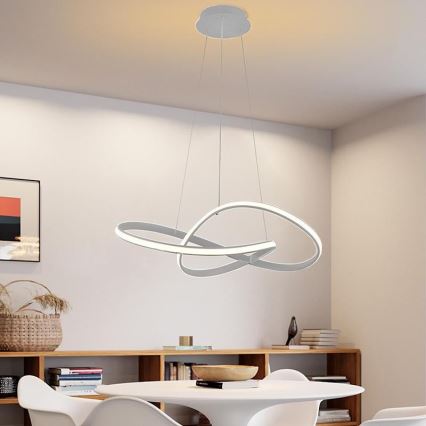 LED Aptumšojama lustra ar auklu LED/70W/230V 3000-6500K d. 55 cm + tālvadības pults