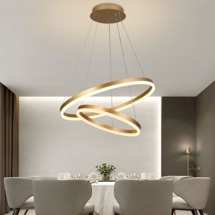 LED Aptumšojama lustra ar auklu LED/70W/230V 3000-6500K d. 60 cm + tālvadības pults