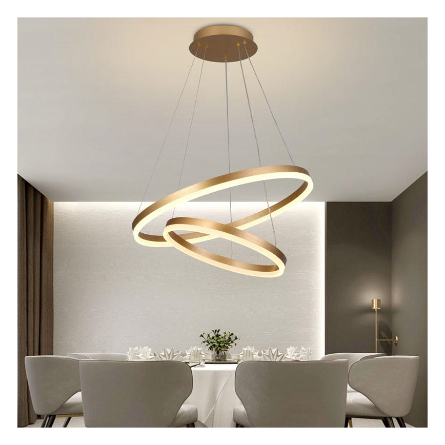 LED Aptumšojama lustra ar auklu LED/70W/230V 3000-6500K d. 60 cm + tālvadības pults