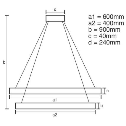 LED Aptumšojama lustra ar auklu LED/70W/230V 3000-6500K + tālvadības pults