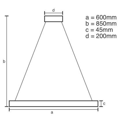 LED Aptumšojama lustra ar auklu LED/70W/230V 3000-6500K d. 60 cm + tālvadības pults