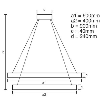 LED Aptumšojama lustra ar auklu LED/70W/230V 3000-6500K + tālvadības pults