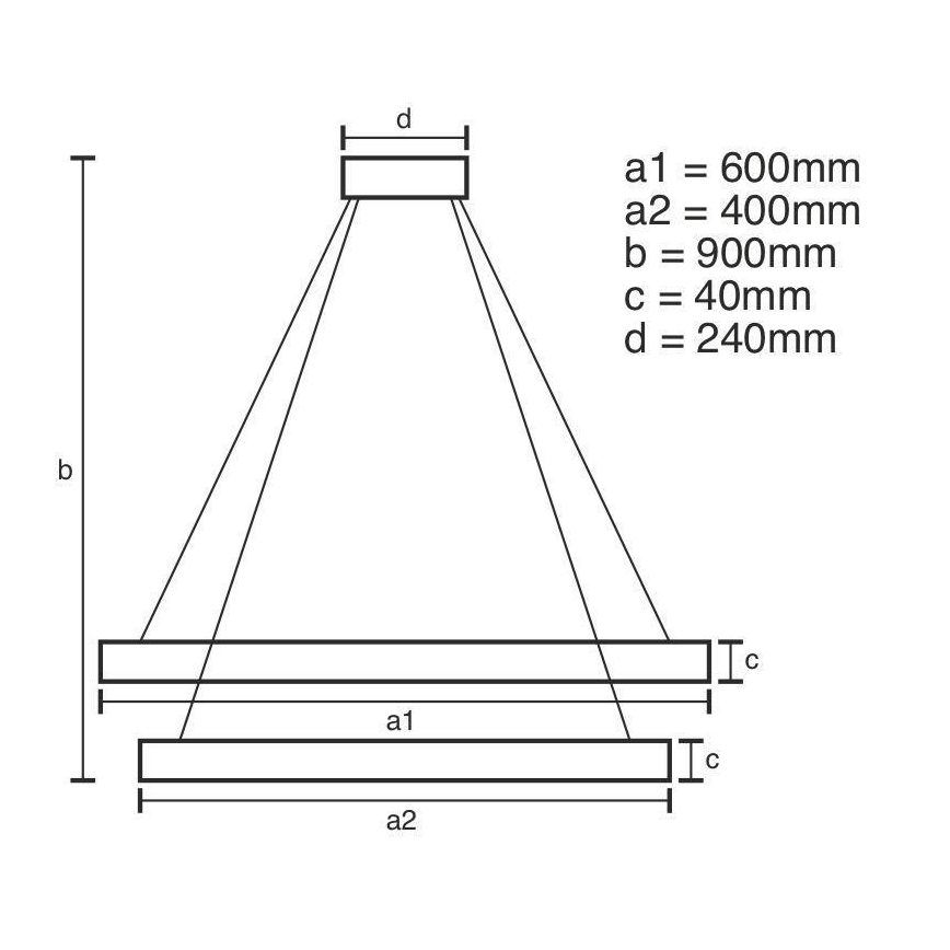 LED Aptumšojama lustra ar auklu LED/70W/230V 3000-6500K d. 60 cm + tālvadības pults