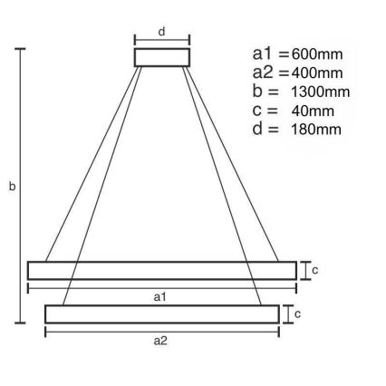 LED Aptumšojama lustra ar auklu LED/70W/230V 3000-6500K + tālvadības pults