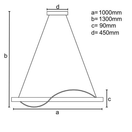 LED Aptumšojama lustra ar auklu LED/70W/230V 3000-6500K + tālvadības pults