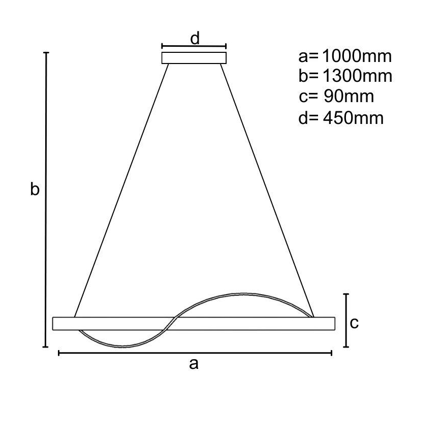 LED Aptumšojama lustra ar auklu LED/70W/230V 3000-6500K + tālvadības pults